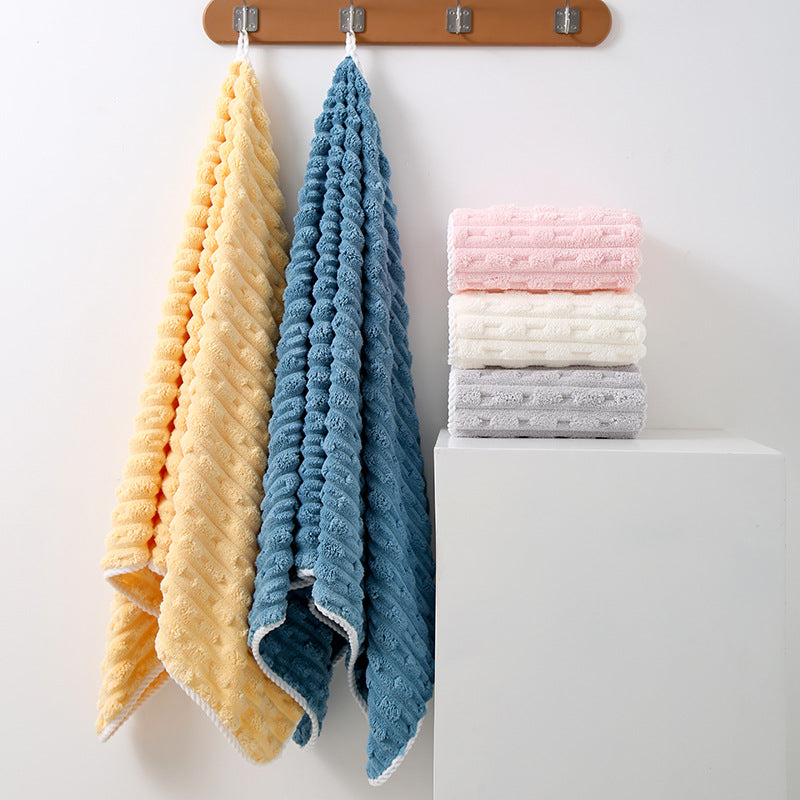 Yellow Thickened Fleece Towel Set