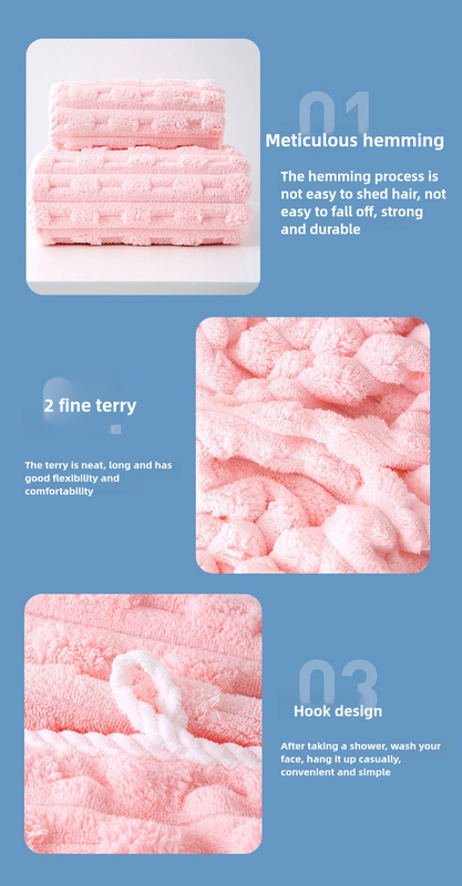 Yellow Thickened Fleece Towel Set